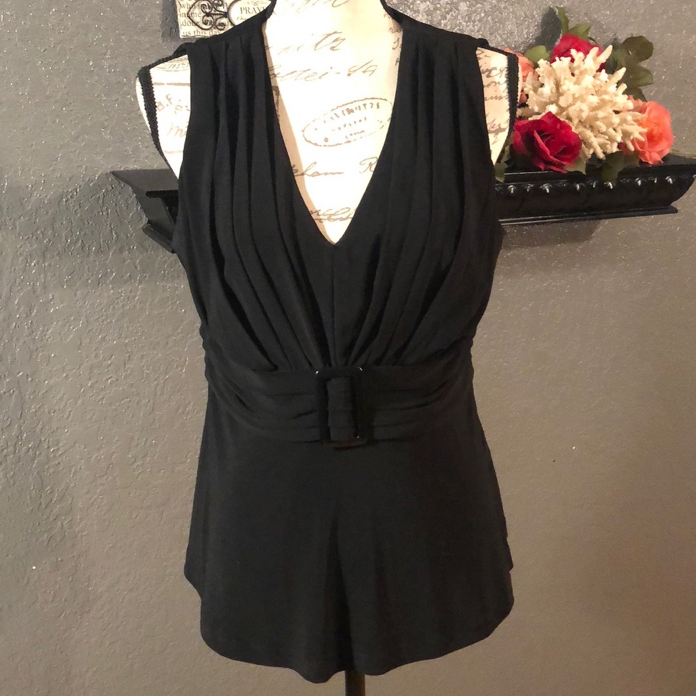 🌹Danny & Nicole 12P Black Banded decor Blouse